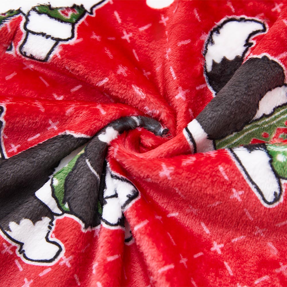 OLAOLA Christmas Dog Printed Fuzzy Plush Pajama Pants Drawstring Elastic Waist Wide Leg Pj Bottoms Lounge Pants Animals Onesie