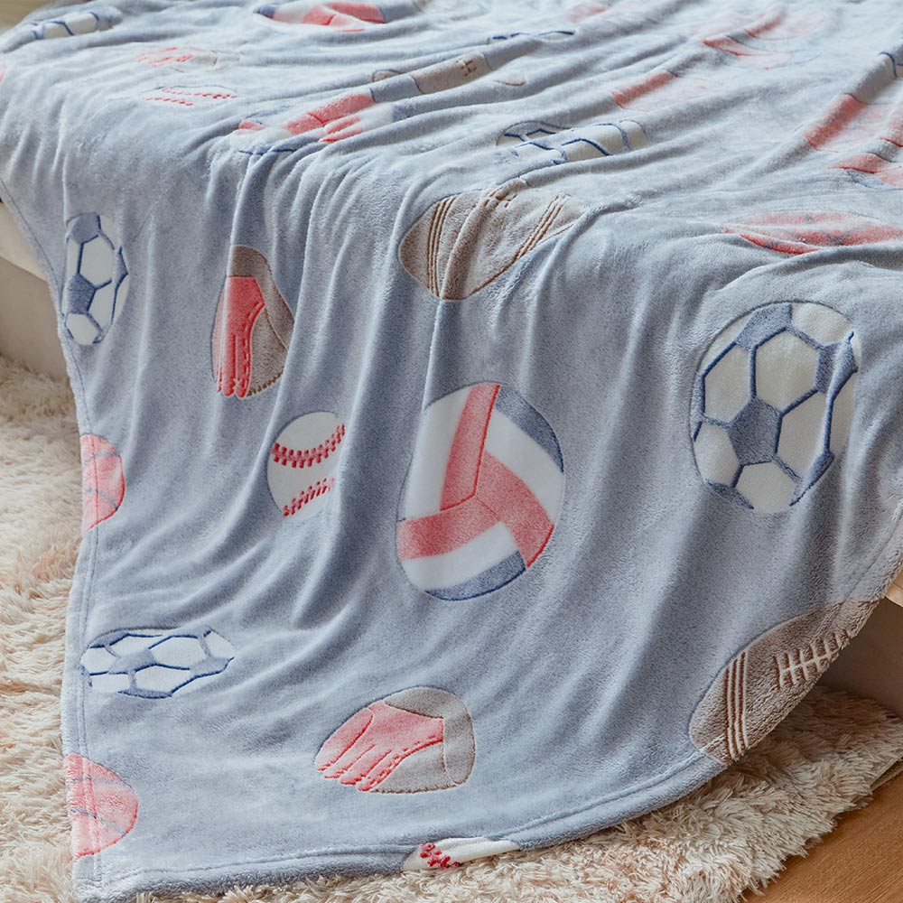 OLAOLA Football Printed Soft Cozy Throw Blankets Warm Lightweight Night Light Flannel Blanket For Couch Bed Sofa