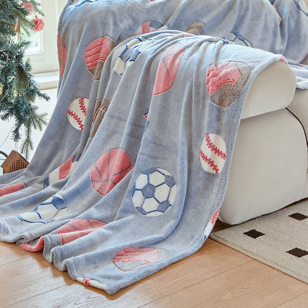 OLAOLA Football Printed Soft Cozy Throw Blankets Warm Lightweight Night Light Flannel Blanket For Couch Bed Sofa