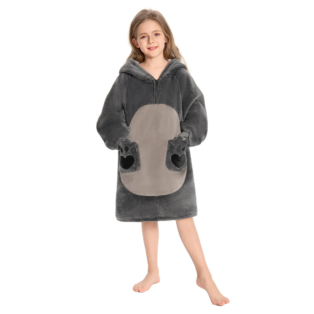 Kids OLAOLA Raccoon Wearable Blanket Hoodie Animals Onesie Oversized Soft Homewear With Giant Pocket