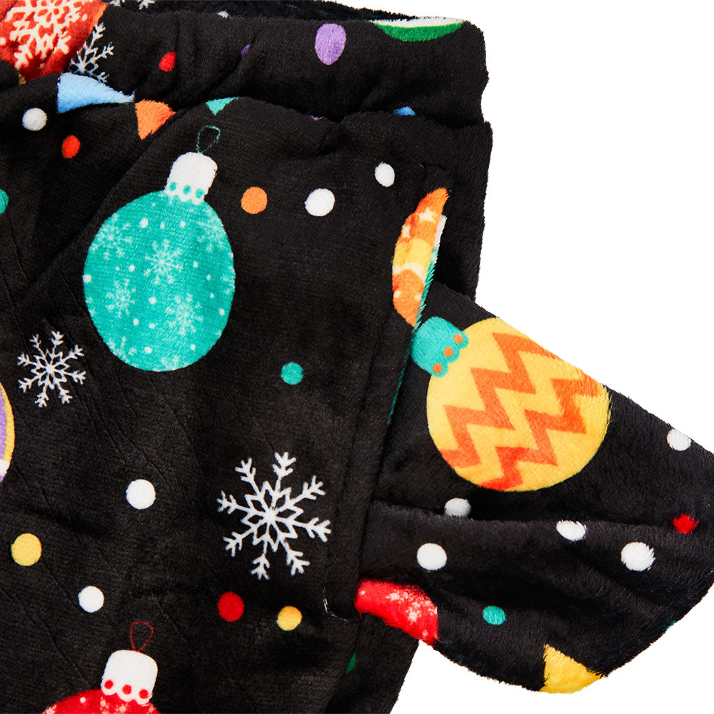 OLAOLA Colored Lights Christmas Printed Fuzzy Plush Pajama Pants Drawstring Elastic Waist Wide Leg Pj Bottoms Lounge Pants Onesie