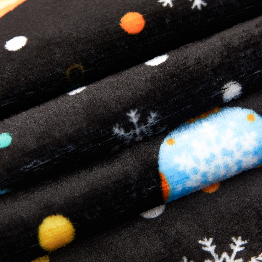 OLAOLA Colored Lights Christmas Printed Fuzzy Plush Pajama Pants Drawstring Elastic Waist Wide Leg Pj Bottoms Lounge Pants Onesie