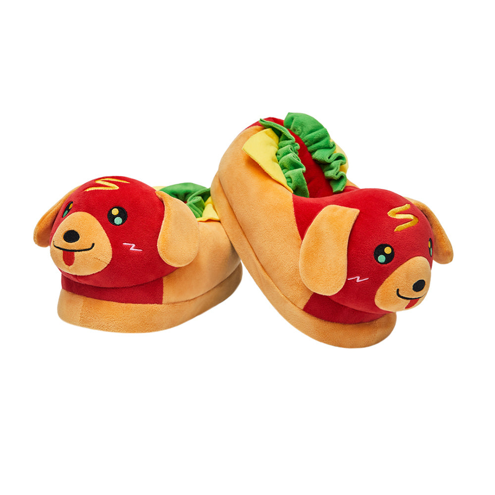 OLAOLA Hot Dog Slippers Warm Plush Animal Indoor Non-slip Home Fluffy Thick Bottom Shoes Gifts For Birthday Christmas