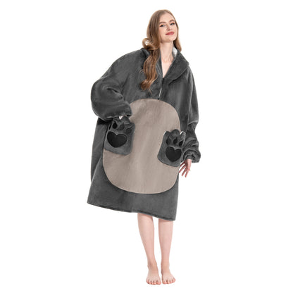 OLAOLA Raccoon Wearable Blanket Hoodie Animals Onesie Oversized Soft Homewear With Pocket For Adult