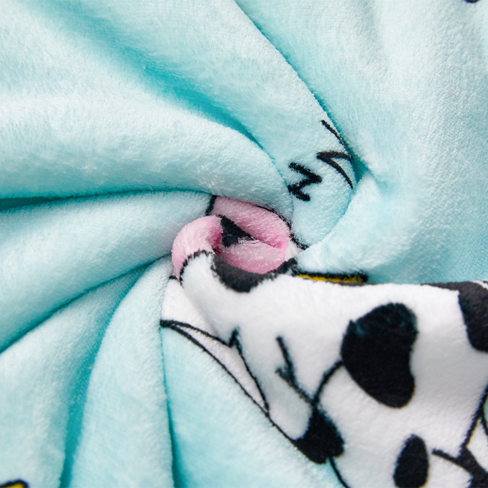 OLAOLA Blue Cow Wearable Blanket Kawaii Cattle Hoodie Animals Onesie Oversized Soft Homwear With Giant Pocket For Adult