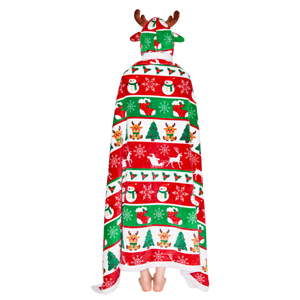 OLAOLA Christmas Tree Elk Snowmen Flannel Blanket Warm Fuzzy Soft Bed Couch Sofa Throw Blanket