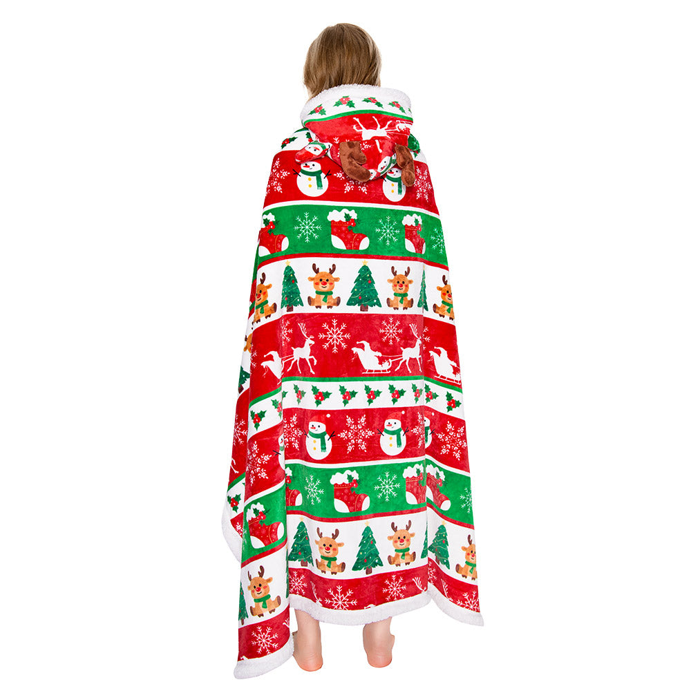 OLAOLA Christmas Tree Elk Snowmen Flannel Blanket Warm Fuzzy Soft Bed Couch Sofa Throw Blanket