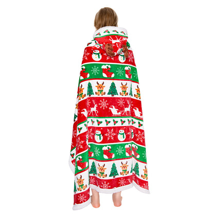 OLAOLA Christmas Tree Elk Snowmen Flannel Blanket Warm Fuzzy Soft Bed Couch Sofa Throw Blanket