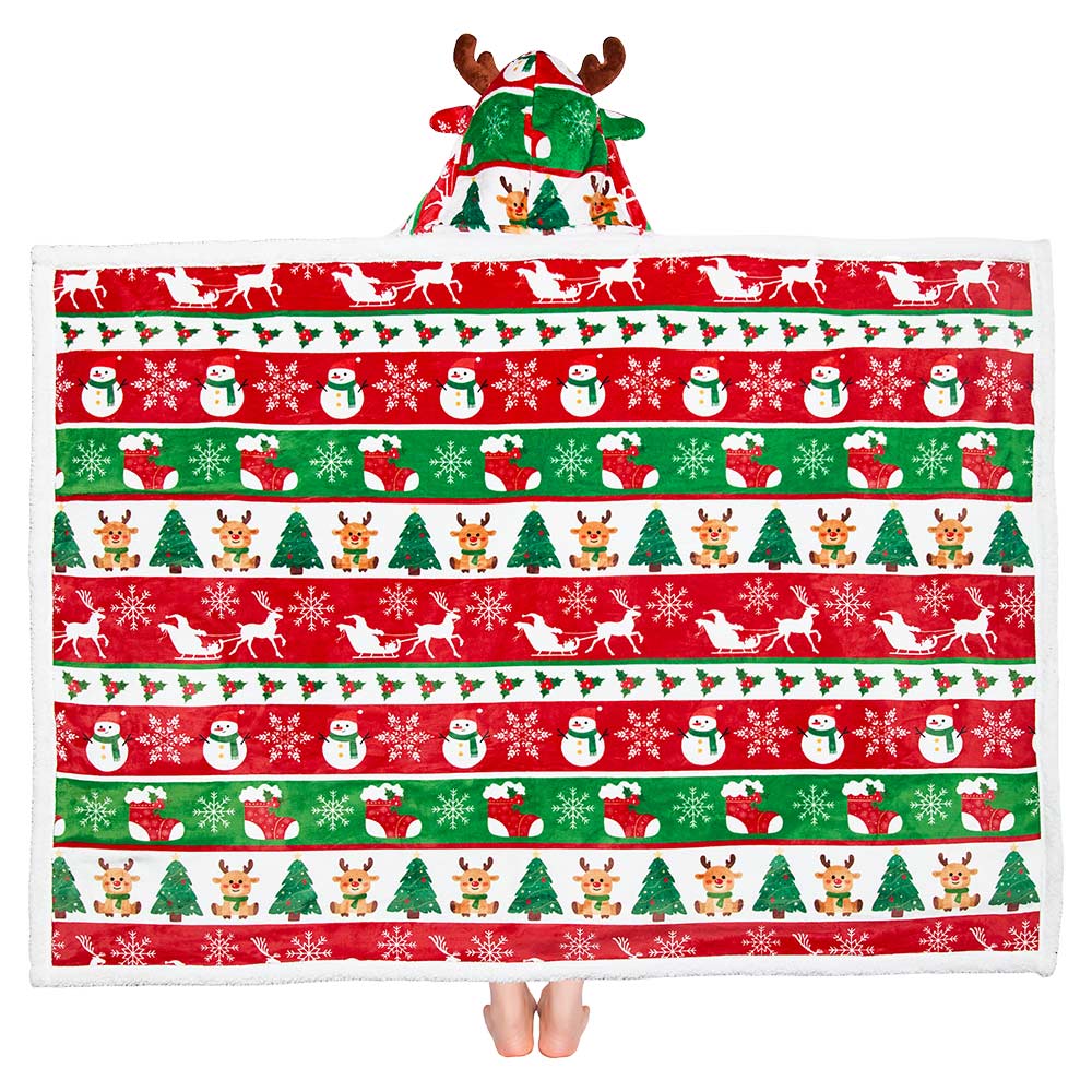 OLAOLA Christmas Tree Elk Snowmen Flannel Blanket Warm Fuzzy Soft Bed Couch Sofa Throw Blanket