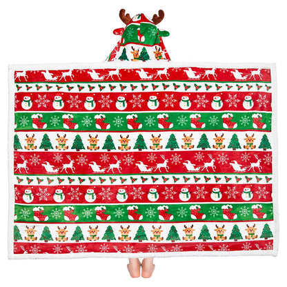 OLAOLA Christmas Tree Elk Snowmen Flannel Blanket Warm Fuzzy Soft Bed Couch Sofa Throw Blanket