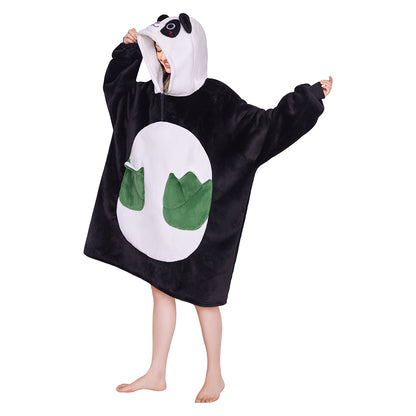 OLAOLA Panda Wearable Hoodie Animals Onesie Oversized Soft Homwear With Giant Pocket For Adult
