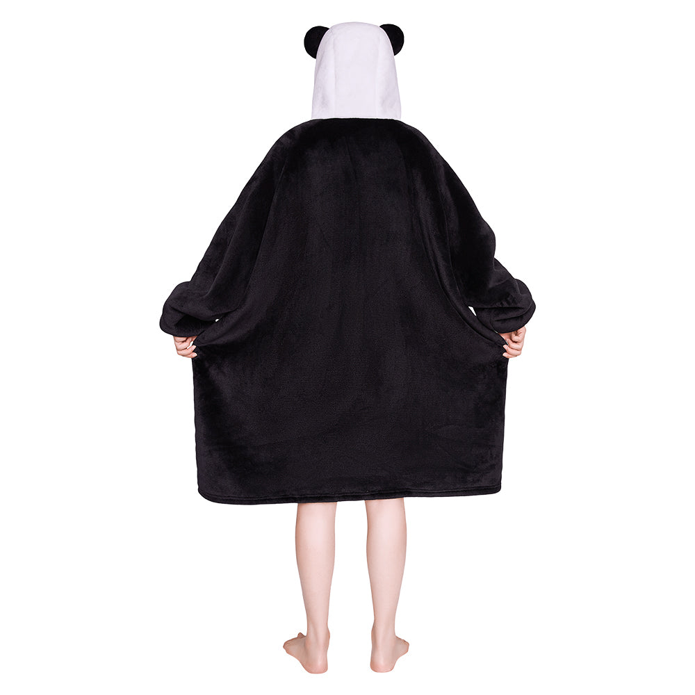 OLAOLA Panda Wearable Hoodie Animals Onesie Oversized Soft Homwear With Giant Pocket For Adult