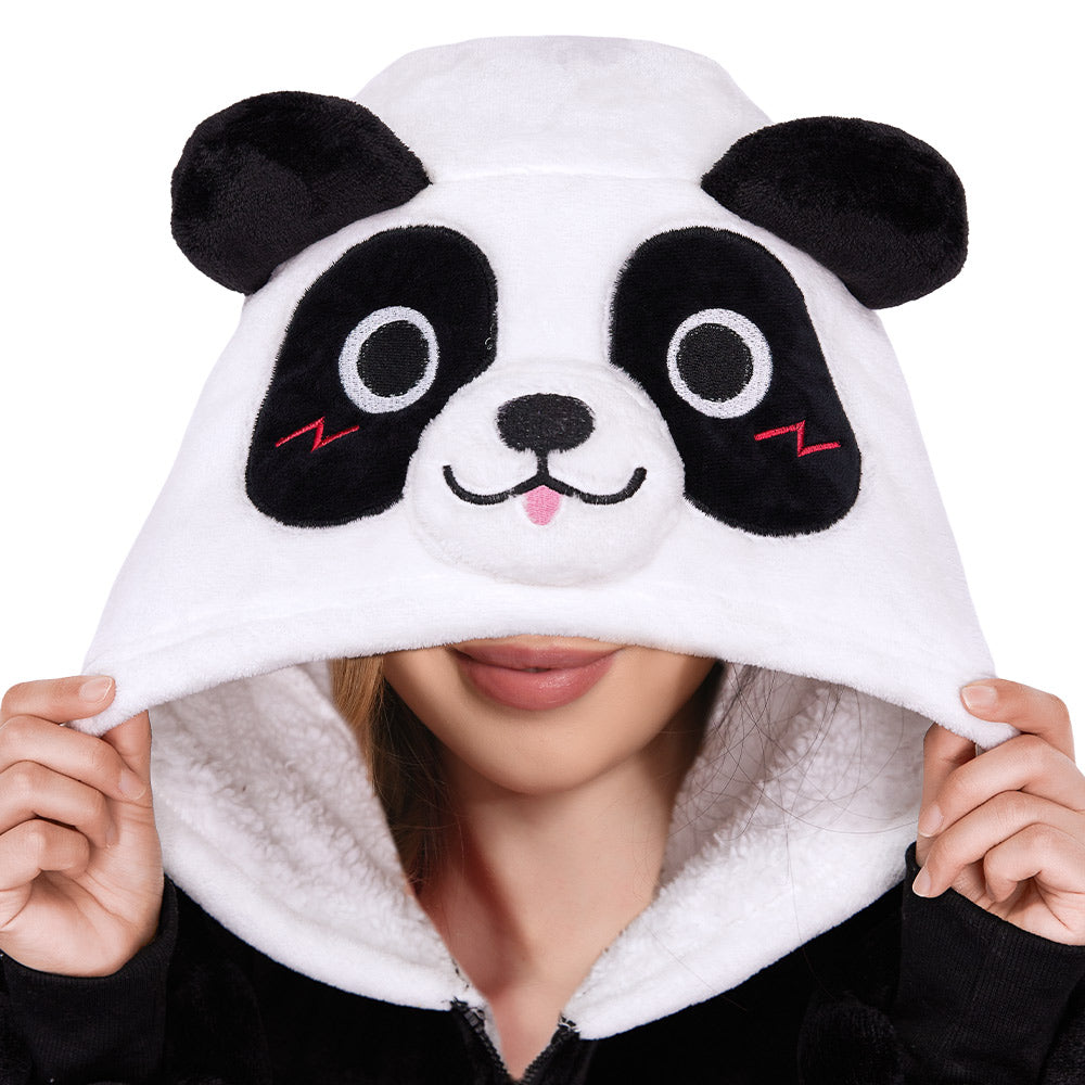 OLAOLA Panda Wearable Hoodie Animals Onesie Oversized Soft Homwear With Giant Pocket For Adult