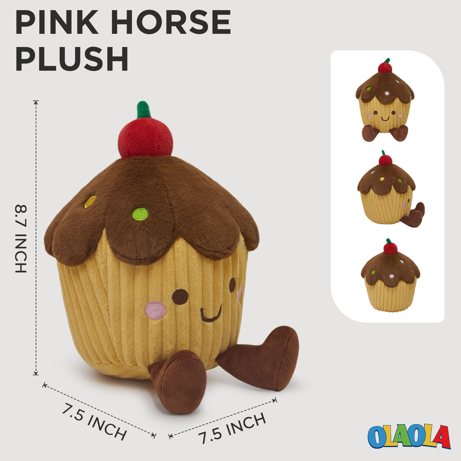 22CM OLAOLA Cherry Cake Plush Toys Soft Kawaii Food Plushie Pillow Hugging Toys Gifts For Kids