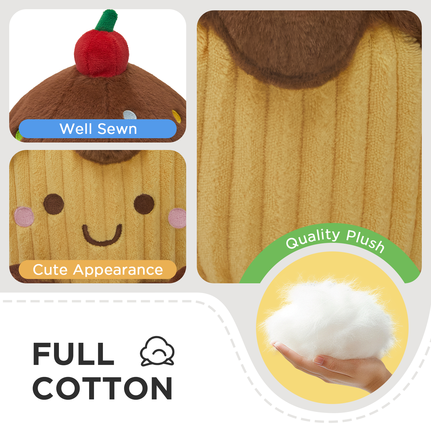 22CM OLAOLA Cherry Cake Plush Toys Soft Kawaii Food Plushie Pillow Hugging Toys Gifts For Kids
