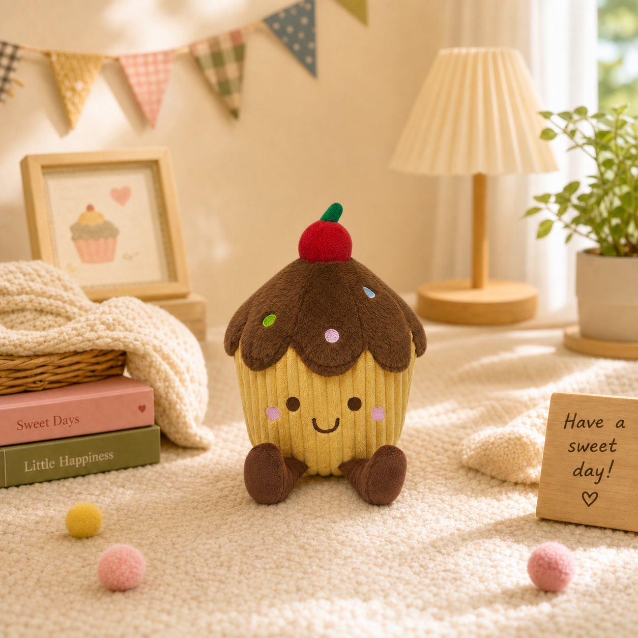 22CM OLAOLA Cherry Cake Plush Toys Soft Kawaii Food Plushie Pillow Hugging Toys Gifts For Kids