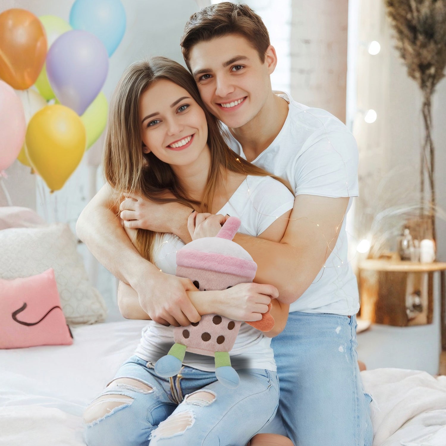 25CM OLAOLA Cute Stuffed Boba Plush Bubble Tea Plushie Pillow Milk Cup Soft Kawaii Food Hugging Toys Gifts For Kids