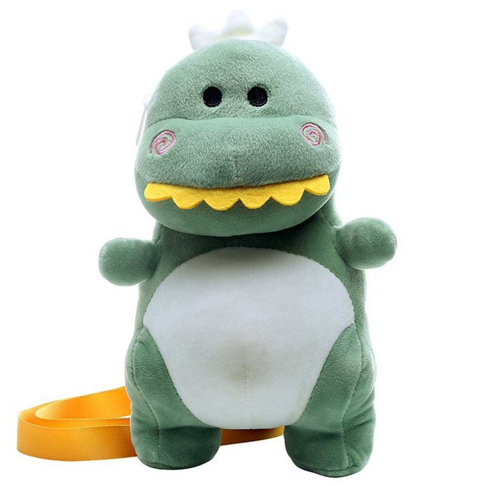 26CM Green Pink Dinosaur Plush Crossbody Bag Kawaii Stuffed Animal Bag Halloween Christmas Gift For Adult Kids