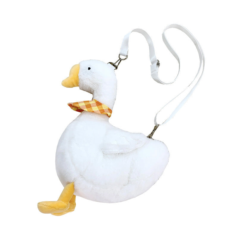 27CM Big Goose Plush Bag With Adjustable Strap Crossbody Bag Fluffy Chicken Animal Design Funny Gift For Women Girls