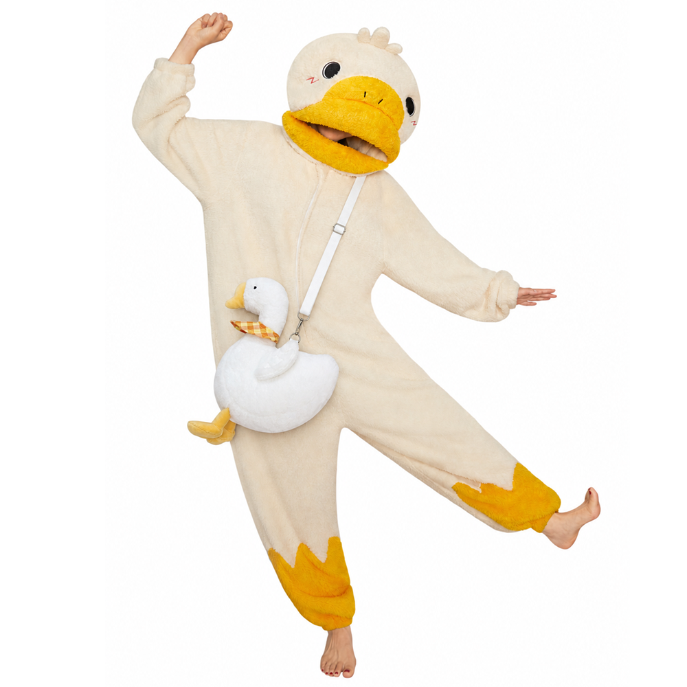 27CM Big Goose Plush Bag With Adjustable Strap Crossbody Bag Fluffy Chicken Animal Design Funny Gift For Women Girls