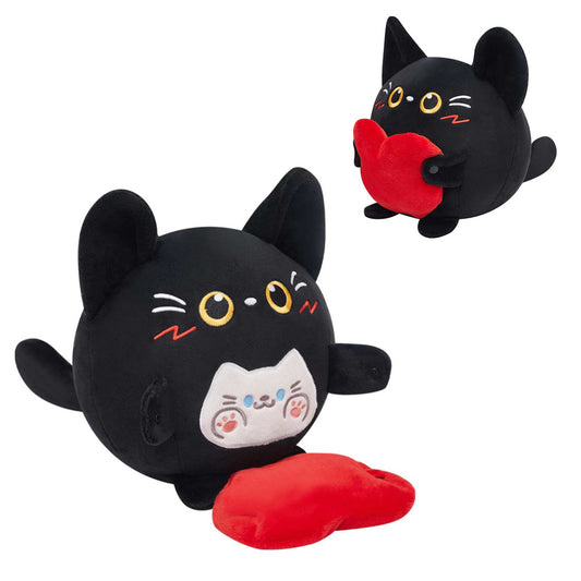 27CM OLAOLA Original Cute Black Cat Heart Dolls Soft Stuffed Dolls Animals Plush Toys Valentine Plushies Birthday Gift