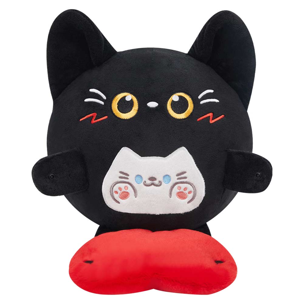 27CM OLAOLA Original Cute Black Cat Heart Dolls Soft Stuffed Dolls Animals Plush Toys Valentine Plushies Birthday Gift