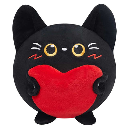 27CM OLAOLA Original Cute Black Cat Heart Dolls Soft Stuffed Dolls Animals Plush Toys Valentine Plushies Birthday Gift