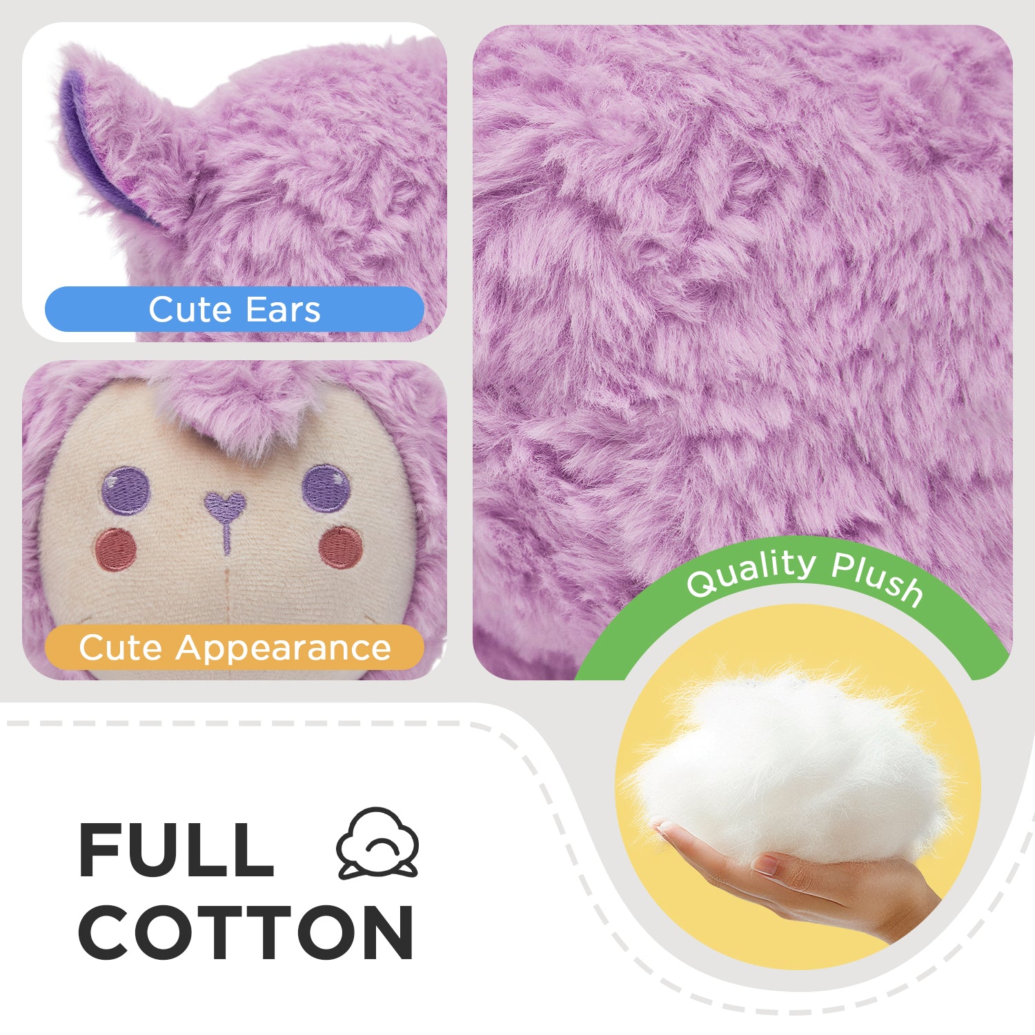 27CM OLAOLA Purple Sheep Stuffed Animal Plush Toy Soft Doll Pillow Plushies Birthday Christmas Gift