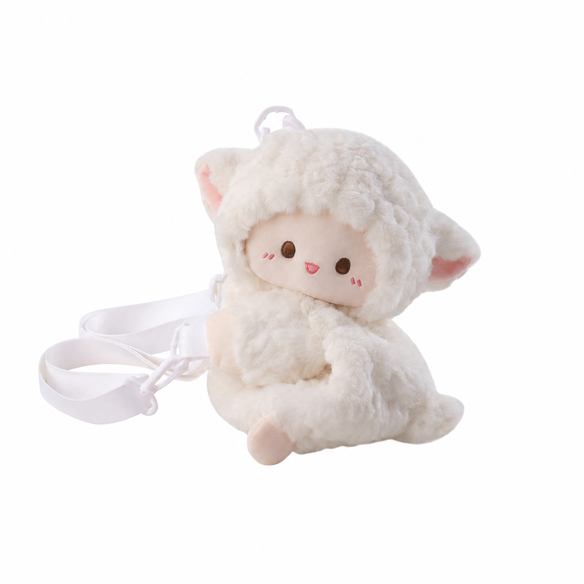 28CM Cute Plush Sheep Crossbody Handbag Stuffed Animal Backpack Kawaii Bag Halloween Christmas Gift For Adult Kids
