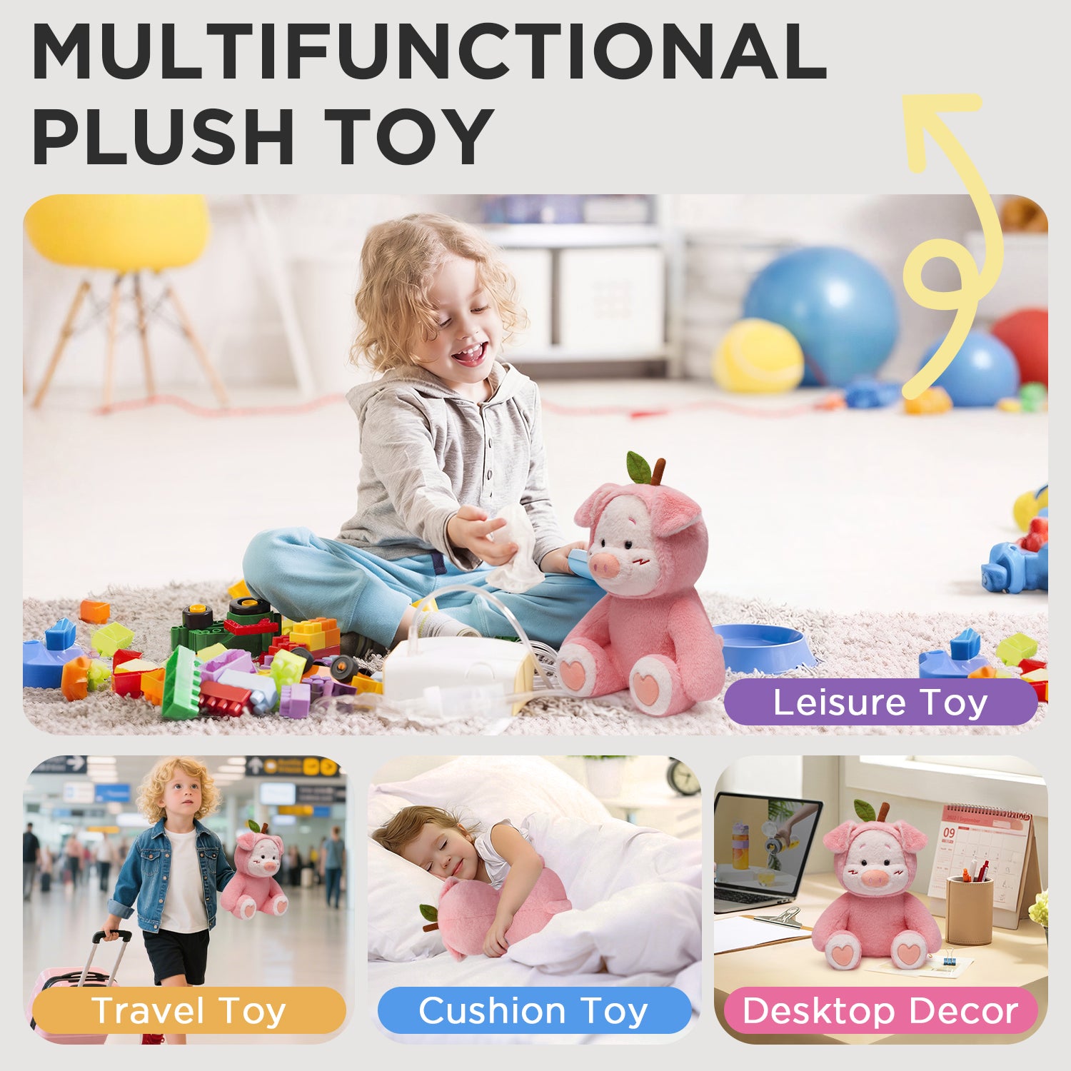 28CM OLAOLA Pink Peach Pig Original Plush Toys Soft Stuffed Dolls Animals Plushies Birthday Gift