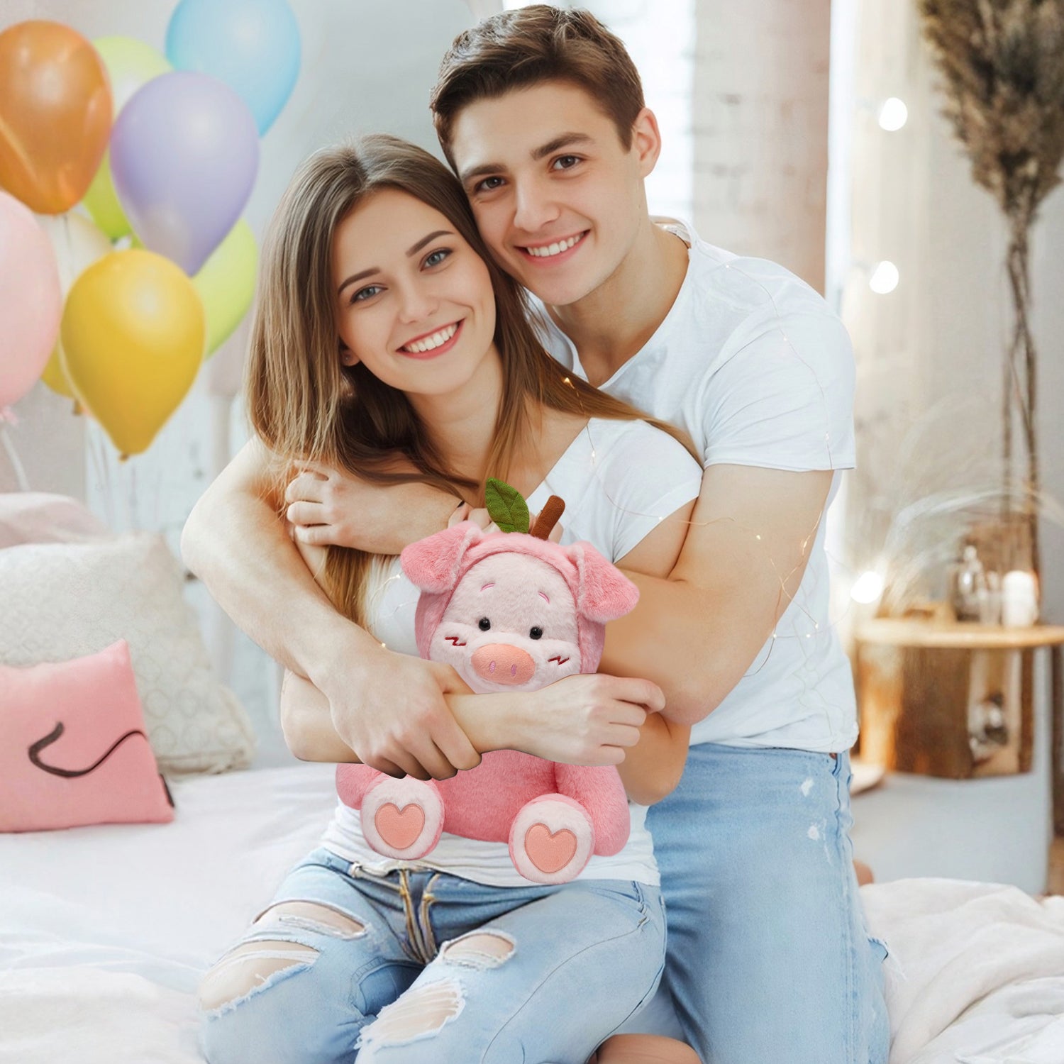 28CM OLAOLA Pink Peach Pig Original Plush Toys Soft Stuffed Dolls Animals Plushies Birthday Gift