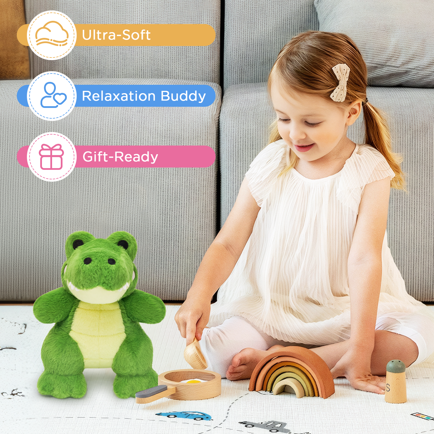 30CM OLAOLA Alligator Stuffed Animals Crocodile Plush Toy Sofy Plushies For Kids Adults Birthday Gift