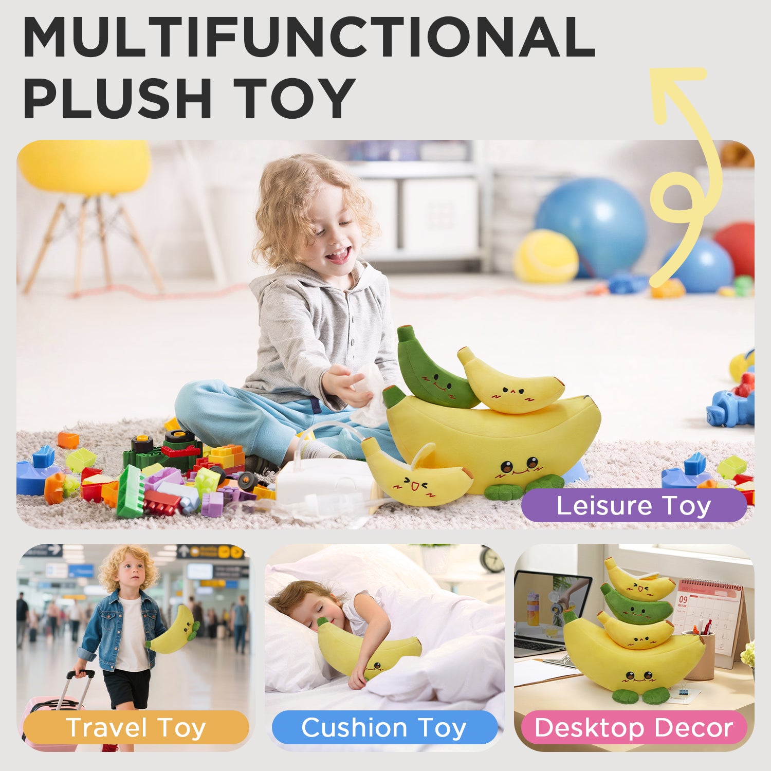 30CM OLAOLA Banana Plush Pillow Stuffed Plushies Cute Fruit Plush Toy For Kids Adults Birthday Gift