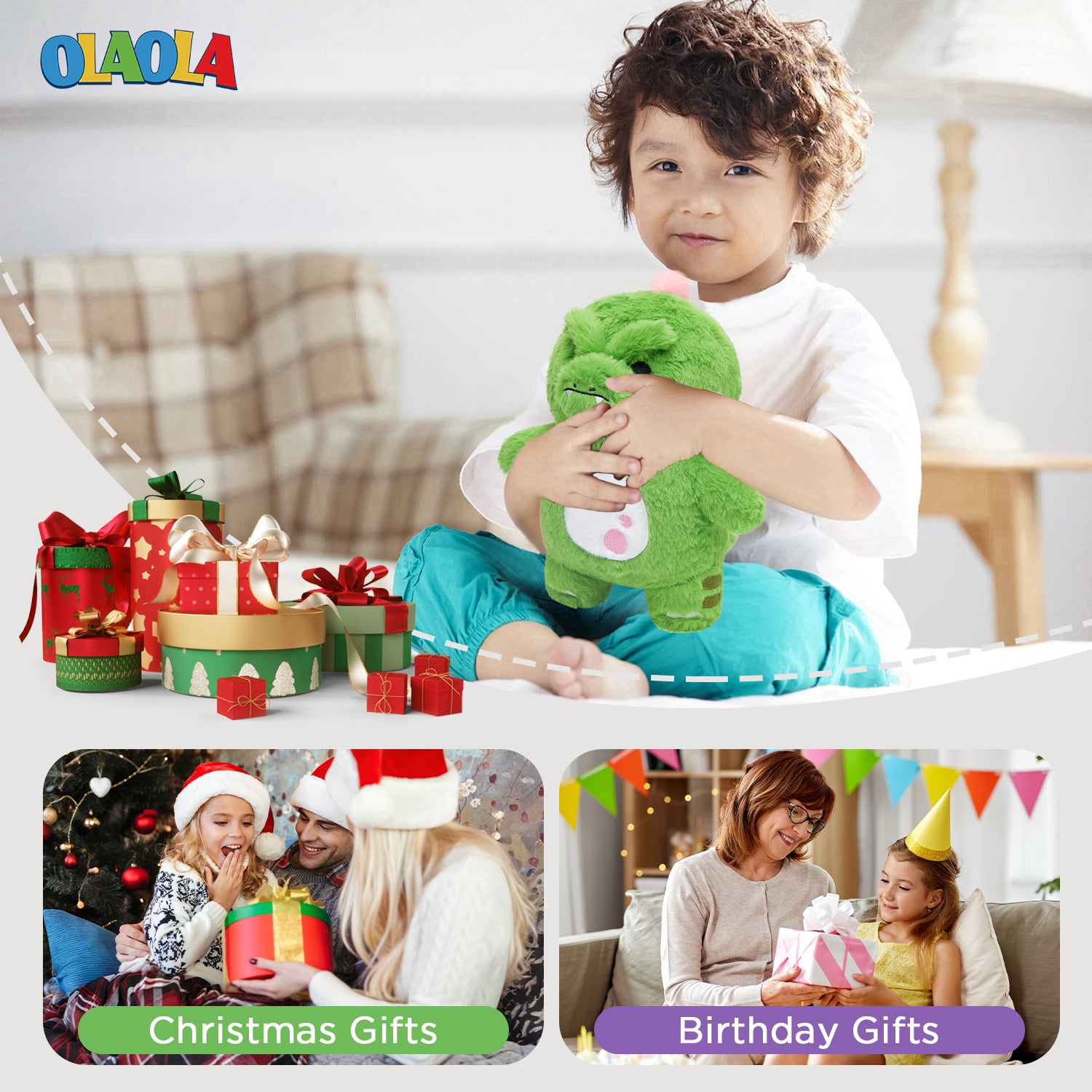 30CM OLAOLA Cartoon Dinosaur Plush Toys Soft Stuffed Dolls Animals Plushies Birthday Gift