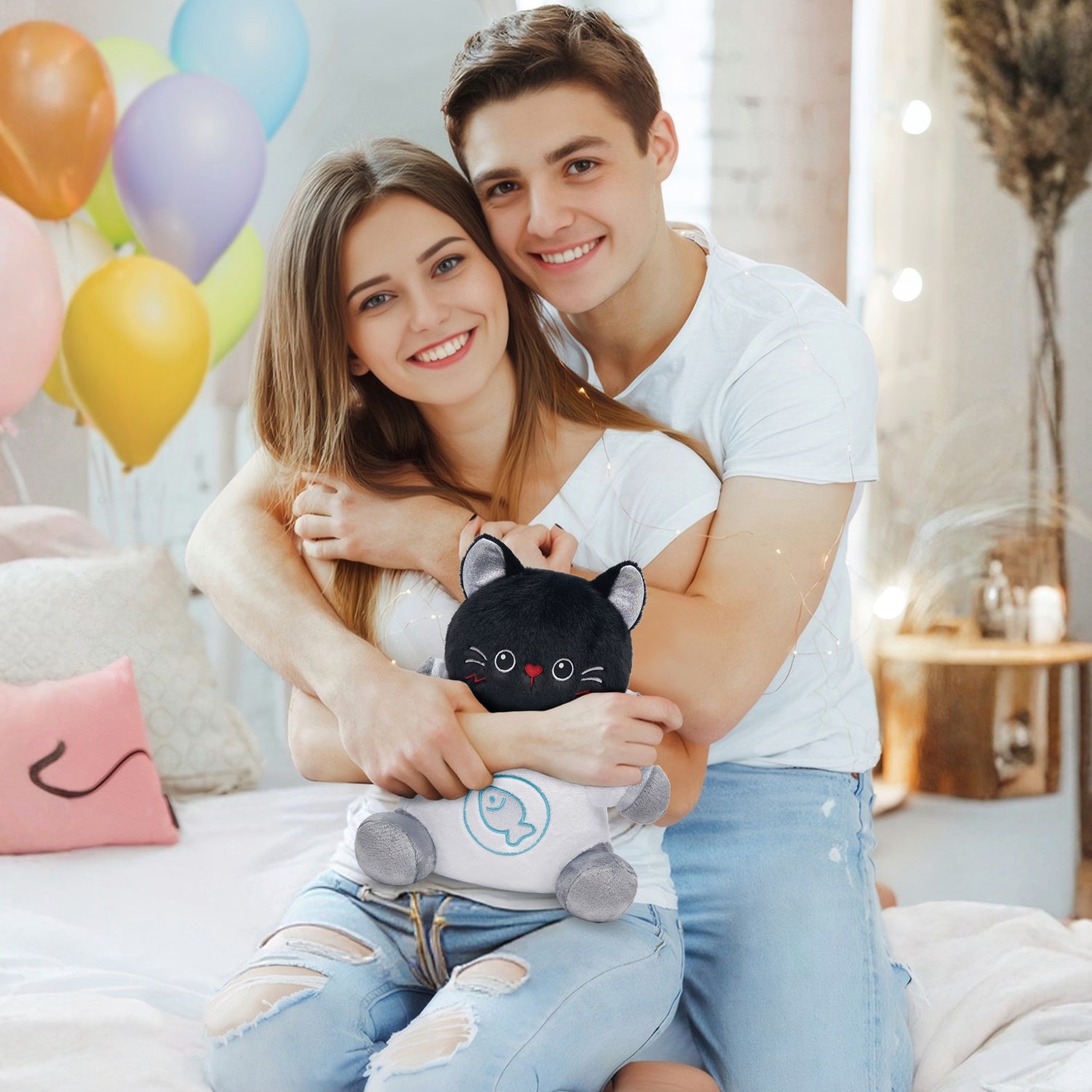 30CM OLAOLA Kawaii Spacesuit Black Cat Plush Toys Soft Stuffed Animals Dolls Pillow For Kids Adult Festival Gift