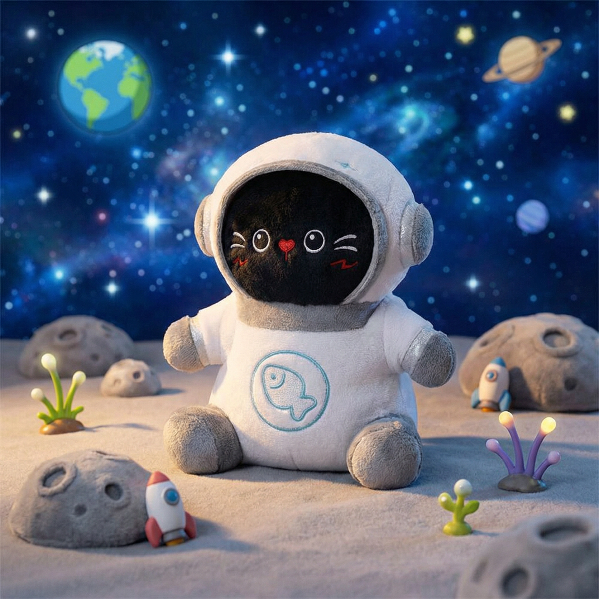 30CM OLAOLA Kawaii Spacesuit Black Cat Plush Toys Soft Stuffed Animals Dolls Pillow For Kids Adult Festival Gift