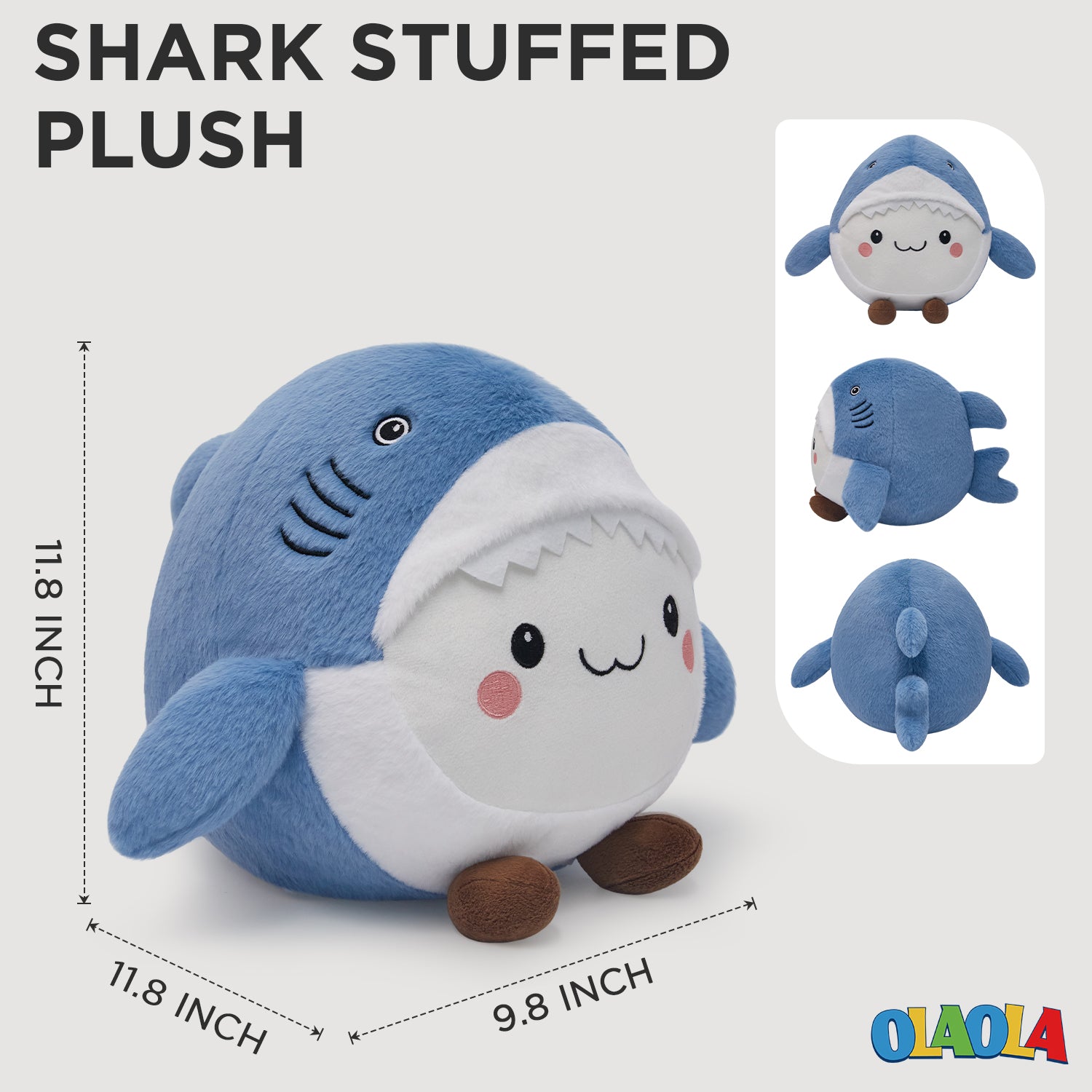 30CM OLAOLA Mini Shark Emotional Stuffed Animals Soft Plush Toys Pillow Cute Plushies For Kids Adults Birthday Gift