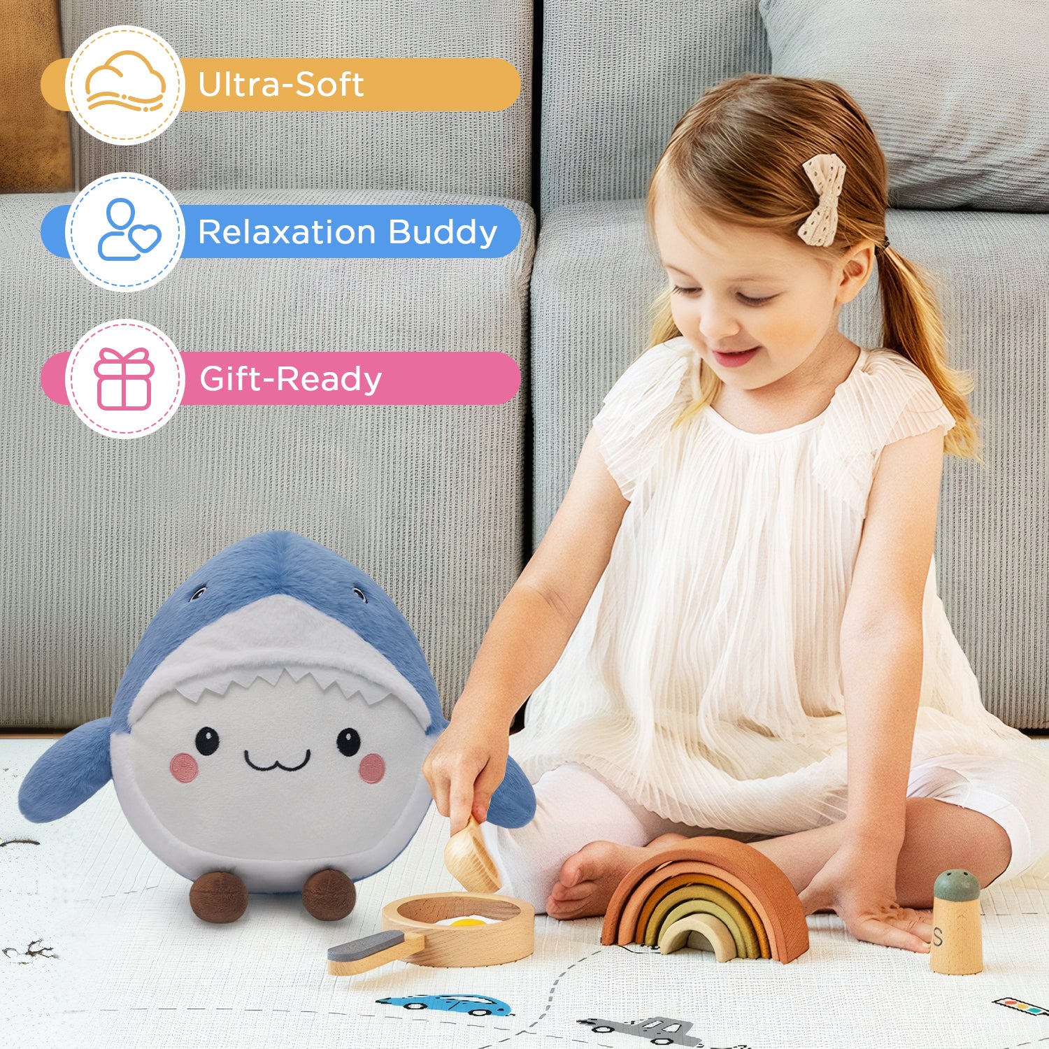 30CM OLAOLA Mini Shark Emotional Stuffed Animals Soft Plush Toys Pillow Cute Plushies For Kids Adults Birthday Gift