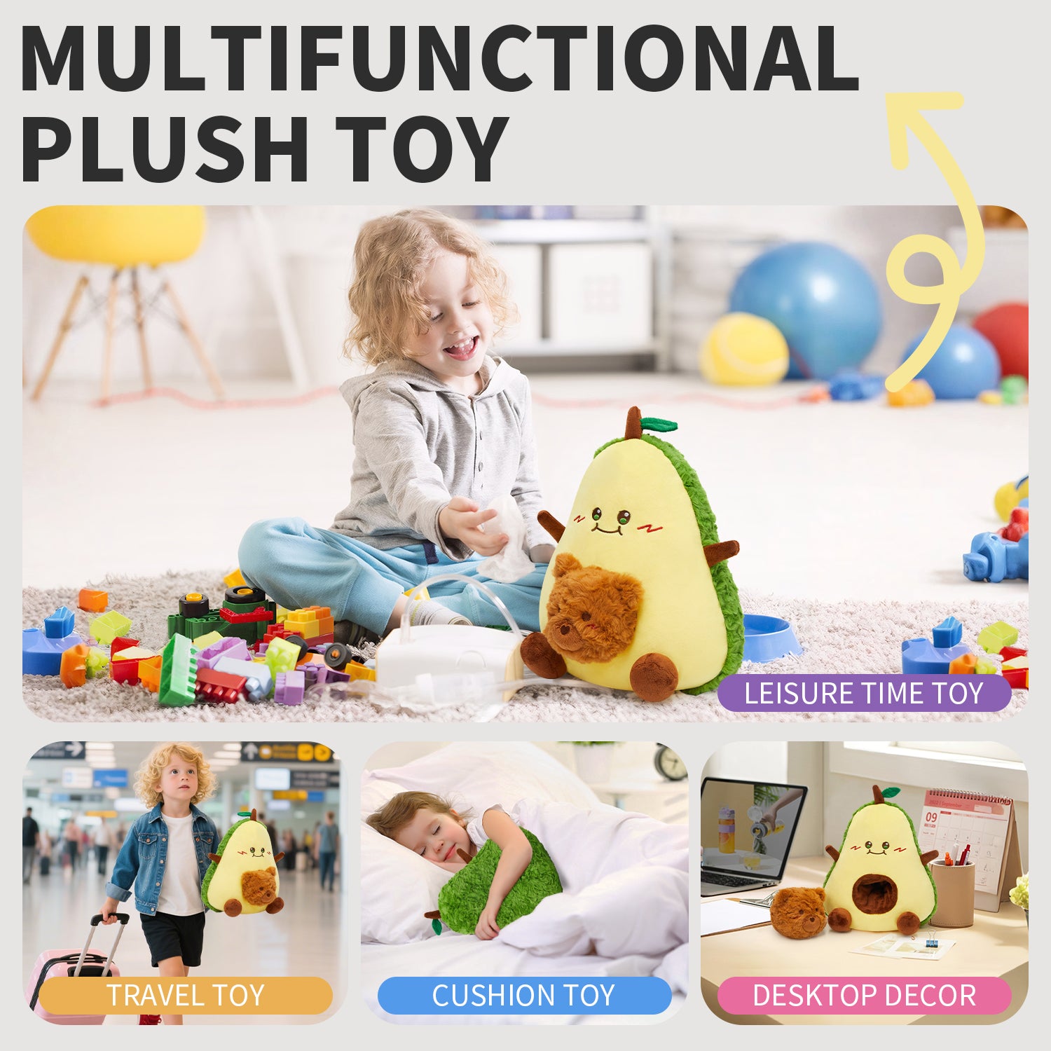 30CM OLAOLA Original Cute Avocado Bear Dolls Soft Stuffed Dolls Animals Food Plush Toys Plushies Birthday Gift