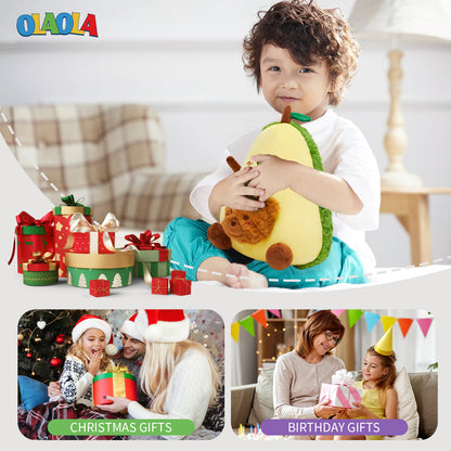 30CM OLAOLA Original Cute Avocado Bear Dolls Soft Stuffed Dolls Animals Food Plush Toys Plushies Birthday Gift