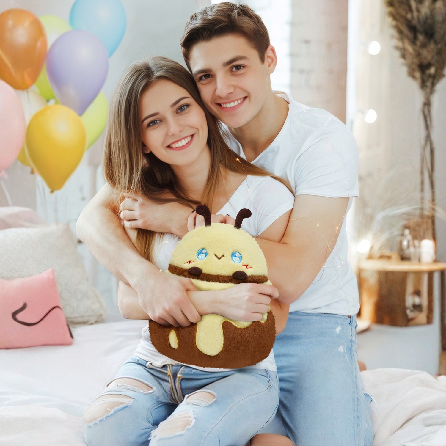 30CM OLAOLA Original Cute Honey Jar Bees Dolls Soft Stuffed Dolls Animals Food Plush Toys Plushies Birthday Gift