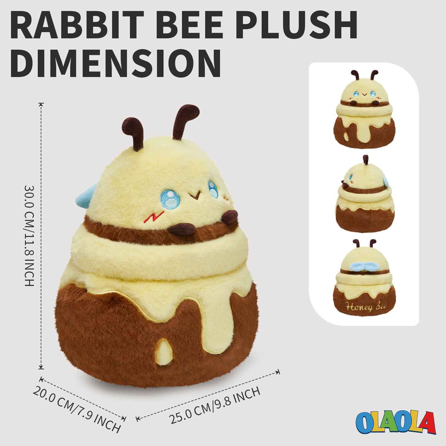 30CM OLAOLA Original Cute Honey Jar Bees Dolls Soft Stuffed Dolls Animals Food Plush Toys Plushies Birthday Gift