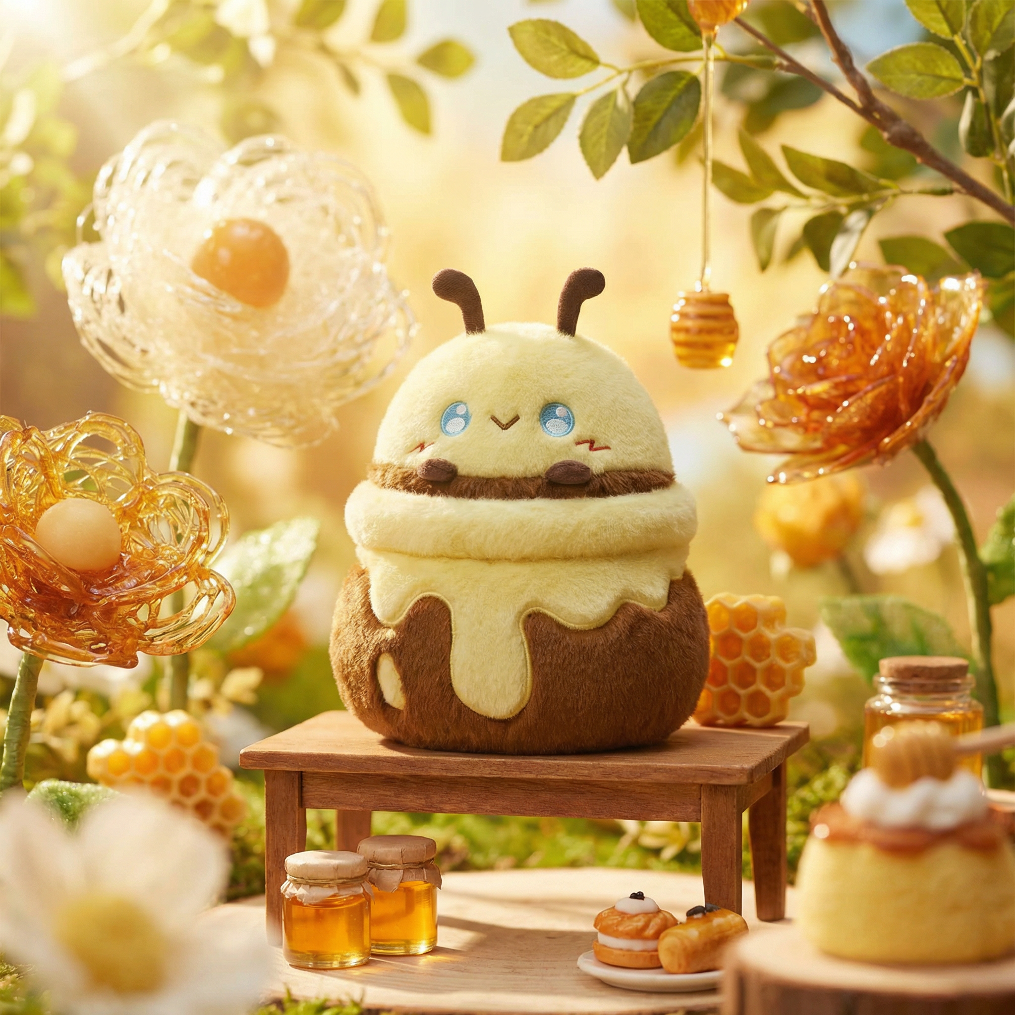 30CM OLAOLA Original Cute Honey Jar Bees Dolls Soft Stuffed Dolls Animals Food Plush Toys Plushies Birthday Gift