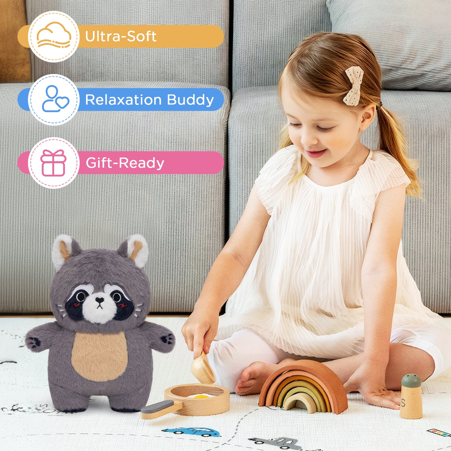 30CM OLAOLA Raccoon Original Plush Toys Soft Stuffed Dolls Animals Plushies Birthday Gift