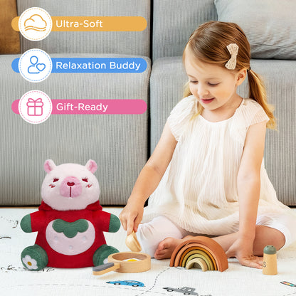 32CM OLAOLA Kawaii Strawberry Capybara Dinosaur Original Plush Toys Soft Stuffed Dolls Animals Dino Plushies Birthday Gift