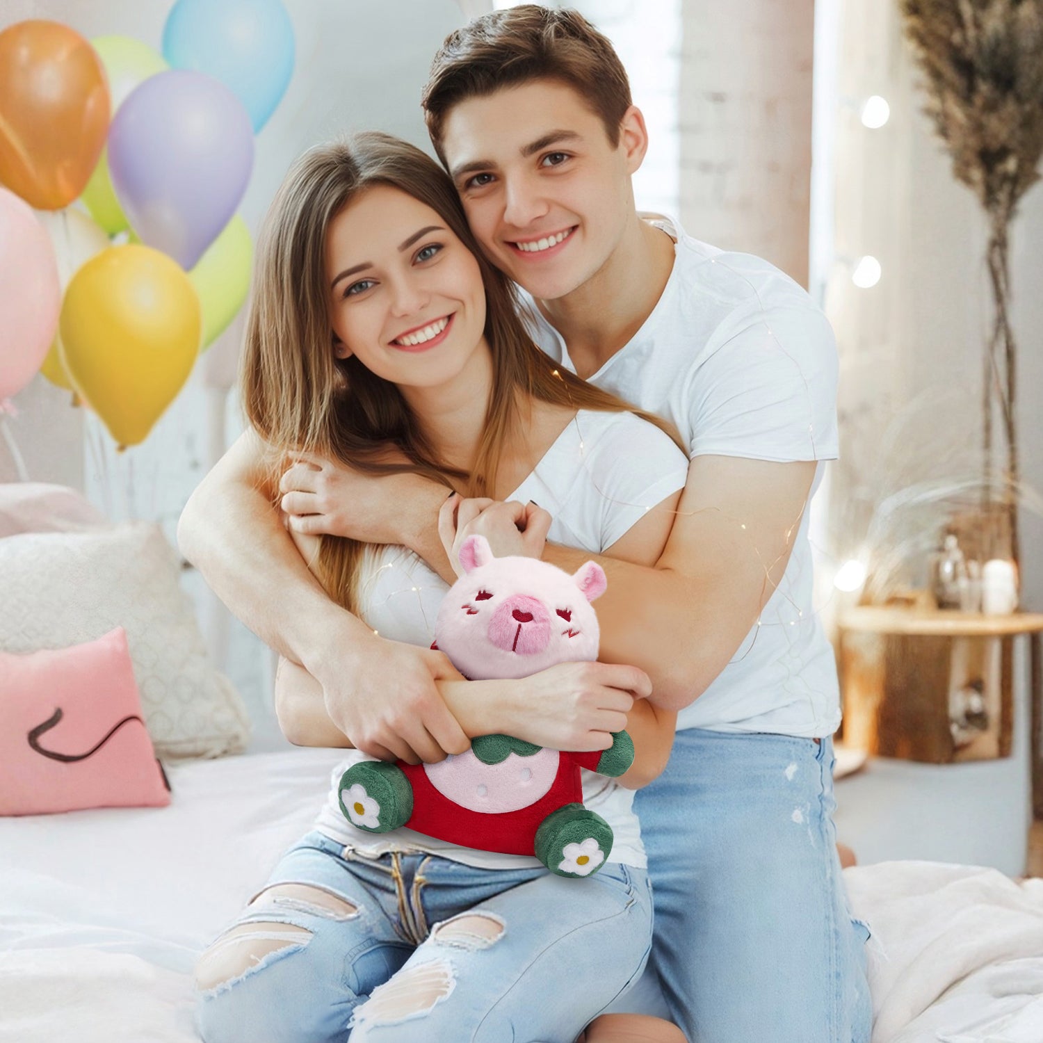 32CM OLAOLA Kawaii Strawberry Capybara Dinosaur Original Plush Toys Soft Stuffed Dolls Animals Dino Plushies Birthday Gift