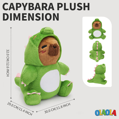 32CM OLAOLA Original Cute Capybara Dinosaur Dolls Soft Stuffed Dolls Animals Plush Toys Dino Plushies Birthday Gift