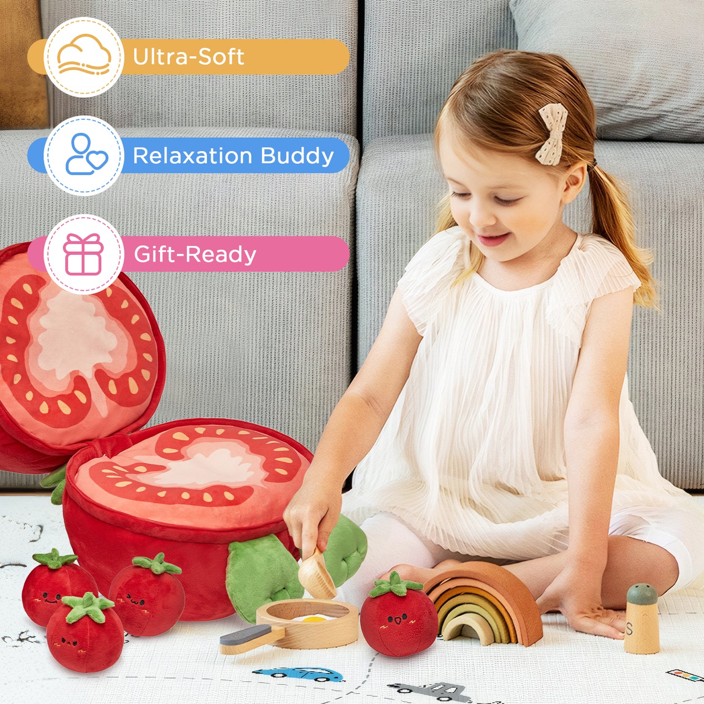 32CM OLAOLA Tomato Plush Toys Soft Stuffed Dolls Animals Plushies Birthday Gift