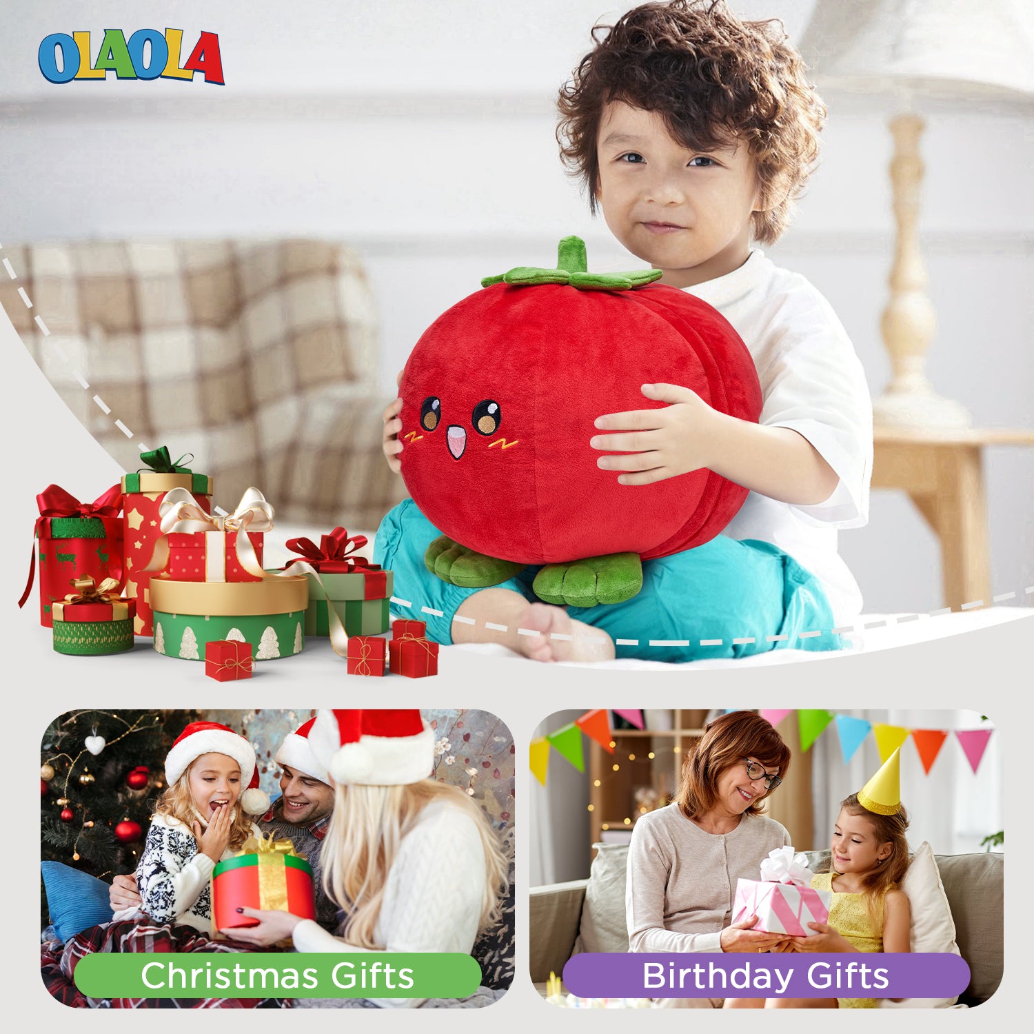 32CM OLAOLA Tomato Plush Toys Soft Stuffed Dolls Animals Plushies Birt