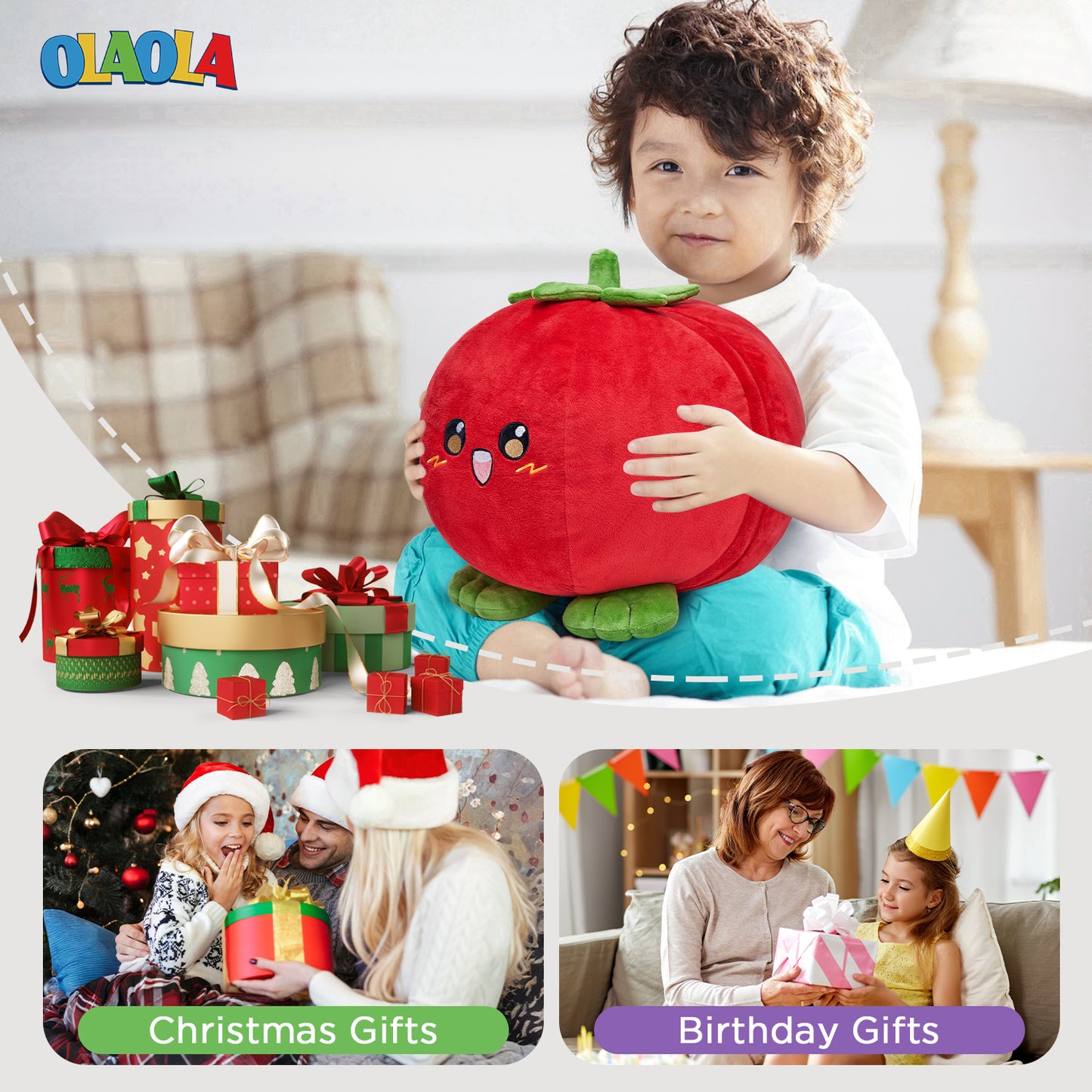 32CM OLAOLA Tomato Plush Toys Soft Stuffed Dolls Animals Plushies Birthday Gift